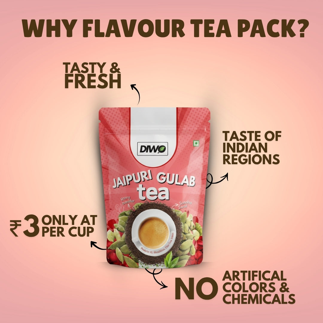 Jaipuri Gulab Tea Flavour - Makes 100 Cups