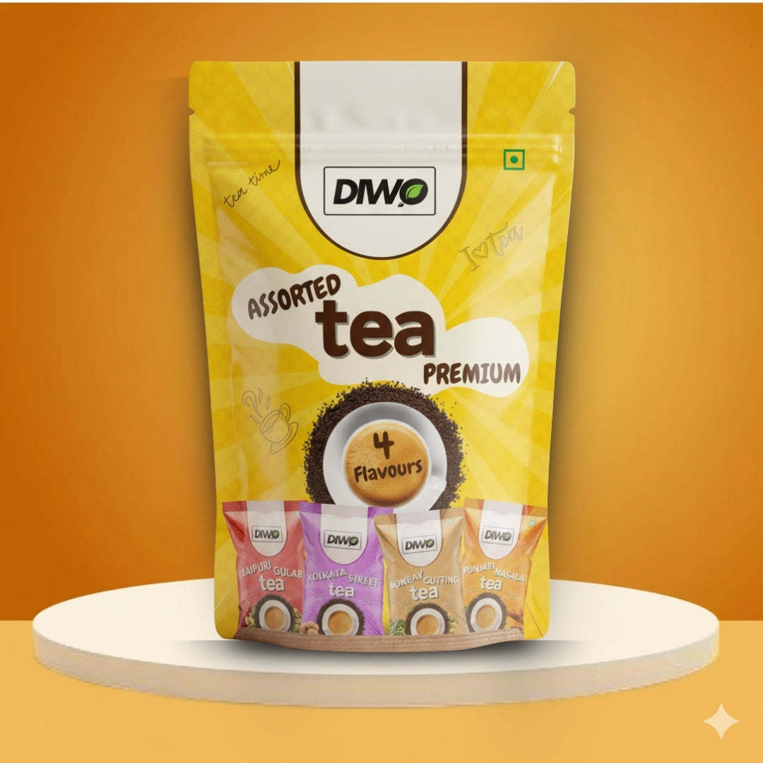 4 Flavours Assorted Tea Trial Pack- Makes 100 Cups