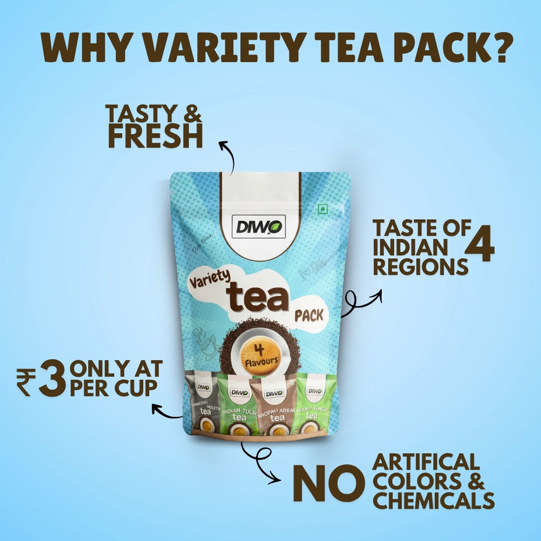 Four Variety Flavours Tea Trial Pack - Makes 100 Cups