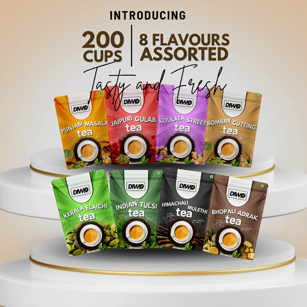 8 Flavours Tea Trial Combo - Makes 200 Cups - Try It Now
