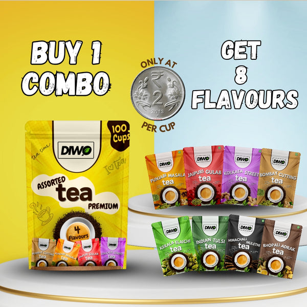 Buy 1 Combo and Get 8 Flavours Tea - Try It Now